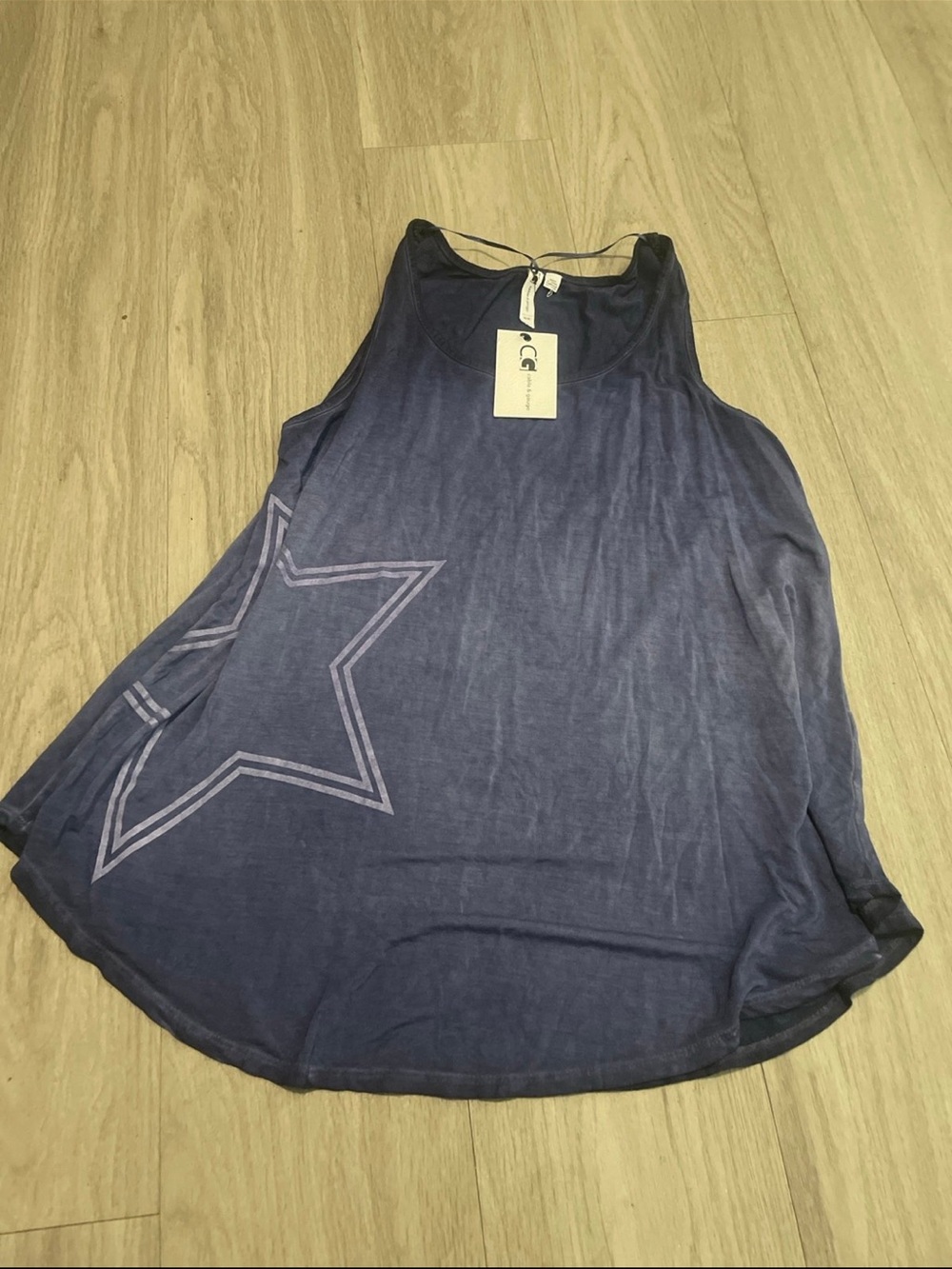 Cable & Gauge Navy Tank Top with Star Graphic